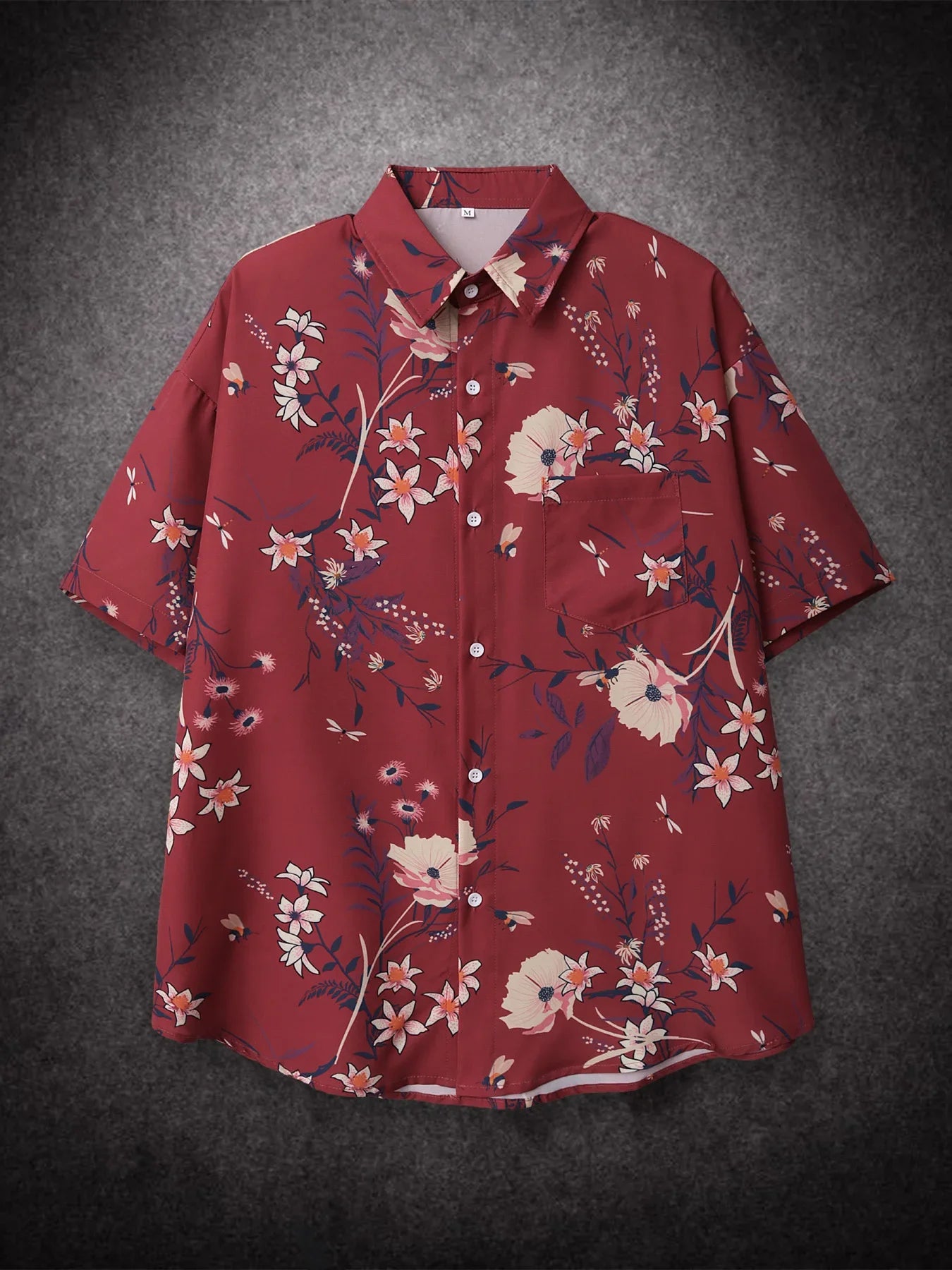 Oversized Loose Short Sleeve Flower Print Hawaii Beach Summer Men Shirt Student Couples Fashion Casual Mens Clothing Trends